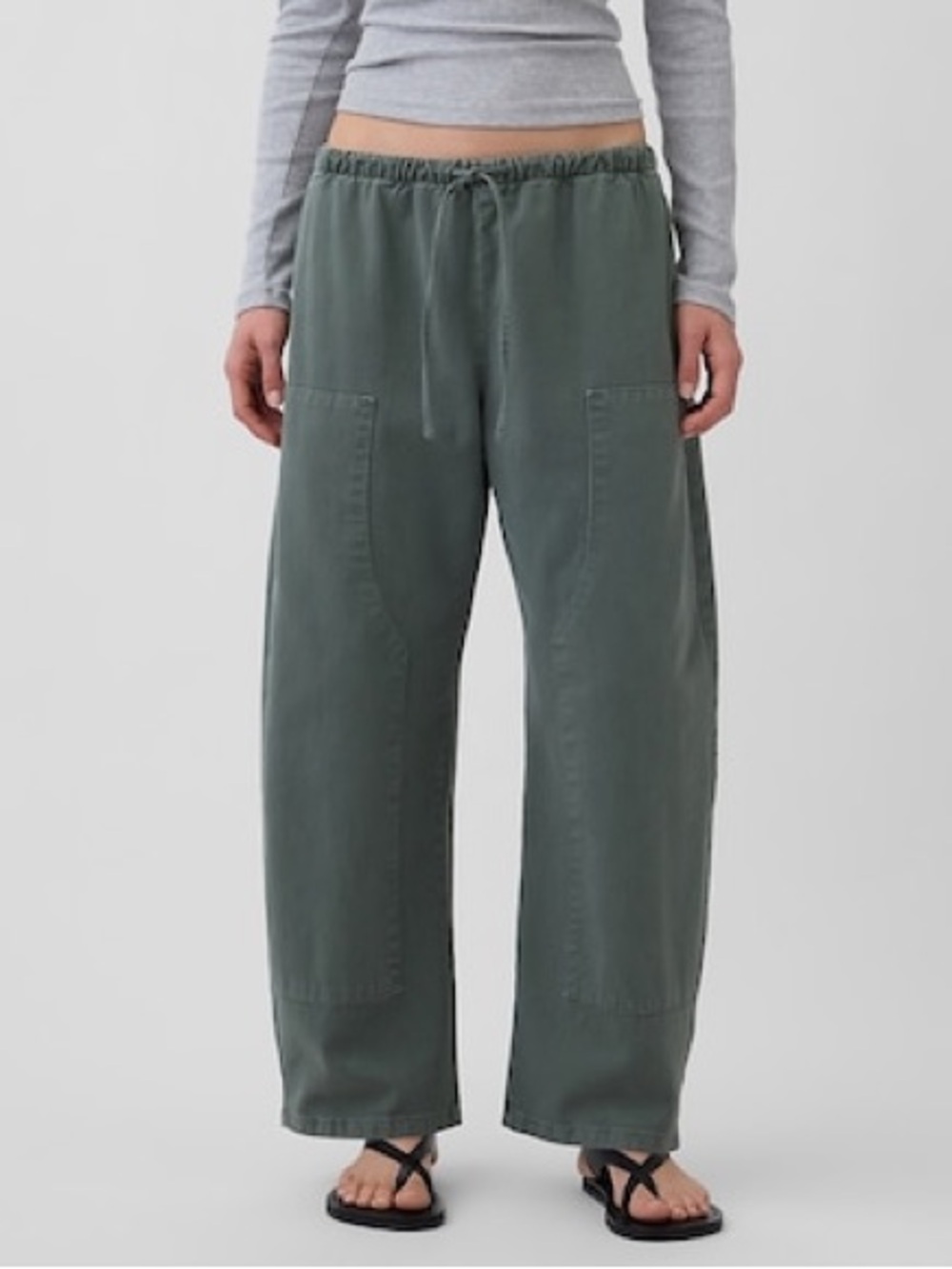 NWT Gap Double Knee Barrel Pants Green